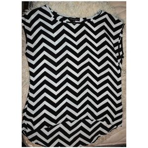 Black and White Chevron Top